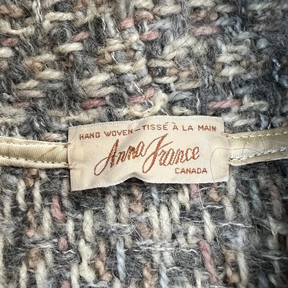 Vintage Hand Woven Wool Tweed Parisian Knit Sweater Vest Cardigan Nordic Rustic - Picture 5 of 8